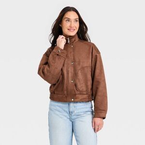 Open Box - Universal Thread - Women's Suede Fashion Jacket - Universa Rust